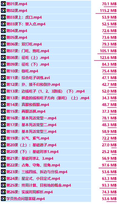 1、凯叔少儿围棋启蒙课 26课全 - 小本本-- 给你所需要的内容